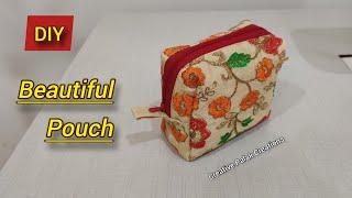 DIY how to make a zipper pouch  Makeup pouch making at home  Creative Palak Creations diy ideas