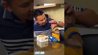 Bibi is so happy and excited to see his favorite cake he thanking dad #cute #animal #funny