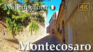 Montecosaro Marche Italy【Walking Tour】History in Subtitles - 4K