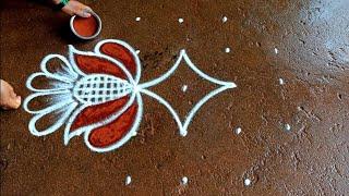 New flowers padi kolam5*3*3 panguni uthiram simple kolampandaga mugguluBeautiful rangoli