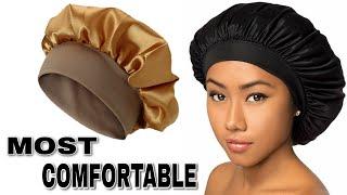 How to make a Satin bonnet  NO ELASTIC BAND  Most comfortable bonnet for sleep