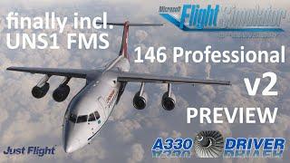 JustFlight 146 Professional v2 PREVIEW  Custom FMS brand new cabin and more  Real Airline Pilot