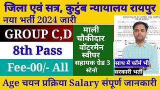 District and session court group d vacancy 2024  district court group d recruitment 2024  8th pass