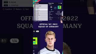 OFFICIAL FIFA World Cup 202 Squad of Germany #fifaworldcup2022 #pes2021optionfile