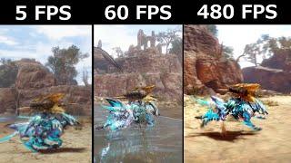 5 FPS 10 FPS 30 FPS 60 FPS 480 FPS Comparison PC RISE