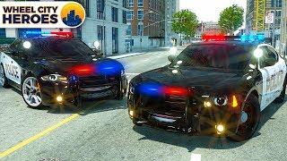 Police Car Lucas Tyre Stuck in Resin  Wheel City Heroes WCH 3D Cartoon for Kids