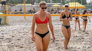 Womens Beach Volleyball Exciting Joyful Rallies