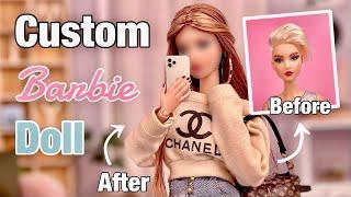 Giving this Barbie Doll a Completely NEW Look Custom Doll Transformation - Piercings Hair Repaint