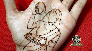 Karawa Chauth Mehndi Design  Bride Making Using Henna  KarvaChauth mehndi design  mehndi designs