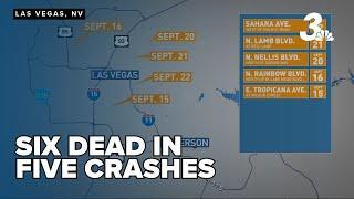 Las Vegas Police investigate 5 deadly crashes where 6 people died in a span of a week