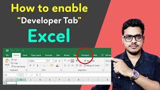 How to enable the developer tab in Excel  Developer tab in ms Excel  Enable developer tab in Excel