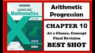 ICSE Class 10  Arithmetic Progression  Chapter 10  Selina  Concise Mathematics  Concept