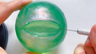 ASMR Emerald green tape ball cutting丨Relax and relieve stress