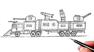 Как нарисовать грузовик зомби-апокалипсиса  Военный рисунок  Рисунок автомобиля