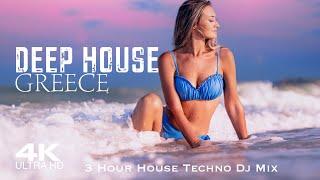 4K Best of Vocal DEEP HOUSE 2024  GREECE  3 HOUR Aerial Drone Film House HITS MIX