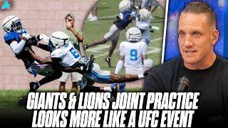 Giants & Lions Joint Practice Fights are getting NASTY  Pat McAfee Show