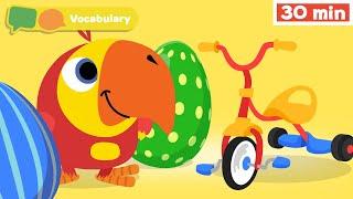 Learning First Words w Larry  Sensory Stimulation for Babies  Vocabulary for Kids  Vocabularry