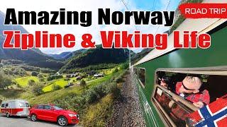 Exploring Flåm Railway & Gudvangen Viking Village Norway 4k