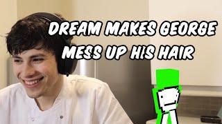 Dream makes Georgenotfound mess up his hair on the cooking stream