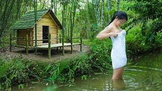 Full-video 20 Days Building Cabin in the Bamboo Forest - Alone Determined from Start to Finish