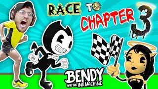 BENDY vs. ME Race to Chapter 3  IRL Gaming Play Date Part 2 FGTEEV Bendy & The Ink Machine Skit