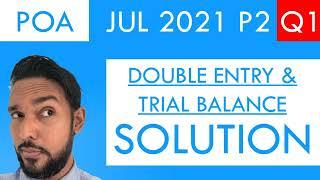 PoA - Jul 2021 P2 Q1 - Double entry  Trial Balance