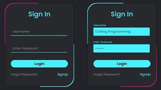 How to Design Animated Login Form using HTML & CSS  Step by step Web Development Tutorial