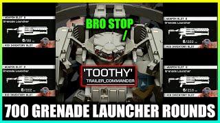 We Bombarded Biggest Mech in Game with 700 rounds of Grenade Launchers - Is Toothy Killable ?