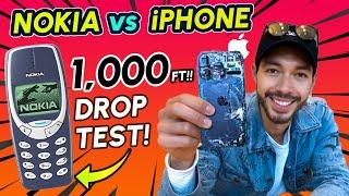 Nokia 3310 vs iPhone 1000 FOOT Drop Test - WHO SURVIVED?