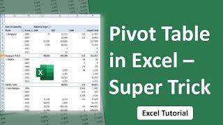 Pivot Table Super Trick in MS Excel  Pivot Table Excel