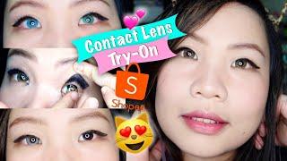 Cheap Contact Lens Try-On from Shopee  Natural Looking Sweety Plus Lense Review  Cattleya Arce