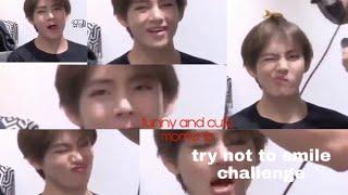 try not to smile challenge  funny and cute moments bts - just kim taehyung.