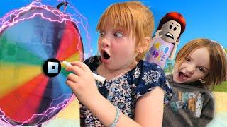 ADLEY & NiKO spin the ROBLOX WHEEL  Playing new Games as a Family pet fashion and gaming movie