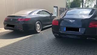 Sound Battle Mercedes S500 V8 vs Bentley Continental W12 - Underground Exhaust