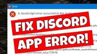 How To Fix Discord Java Script Error On Start Up