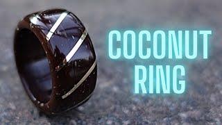 Making the ring using coconut shell  biddis creativity  How to make a ring