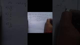 Given that sin α = √32 and tan β = 1√3 then the value of cos α - β is  #shorts #shortsfeed