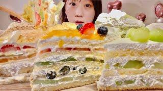 ASMR Cakes sold in Japan【Mukbang Eating Sounds】【English subtitles】