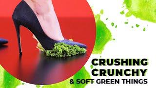 Crushing Crunchy & Soft Green Things with High Heels ASMR - Red Balloon Media