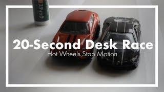 20-Second Desk Race stop motion Hot Wheels animation