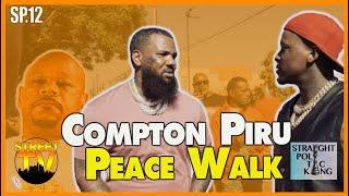 Who was missing at the Piru Walk for peace in Compton? SP12