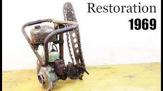 Восстановление старой бензопилы из 1969-х  Old chainsaw restoration