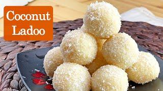 Coconut Laddu in 10 Minutes - with Condensed Milk only 4 ingredients - Nariyal ke Ladoo