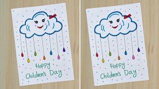 DIY Childrens Day Greeting Card  How to Make Childrens Day Card  Childrens Day Cute Drawing