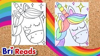 How to Draw a UNICORN for Kids  Easy Step by Step Tutorial  Draw Along with Bri Reads