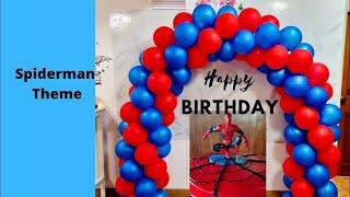 Spiderman Balloon Decorations for birthday  How to do Spiral balloon Arch without stand