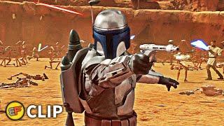 Jedi vs Droid Army - Battle of Geonosis Part 1  Star Wars Attack of the Clones 2002 Movie Clip