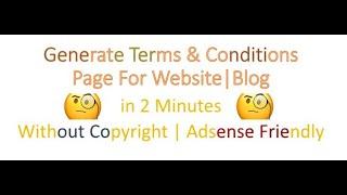 How to generate Terms & Condition Page for Blog Without Copyright  Website in 2 Minutes