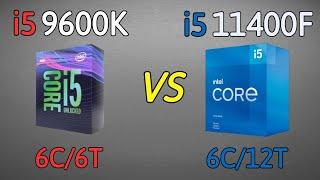 i5 11400F vs i5 9600K -  benchmark and test in 5 Games 1080p