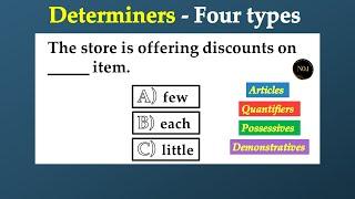 Determiners Quiz  Four types of Determiners  English Grammar test  No.1 Quality English